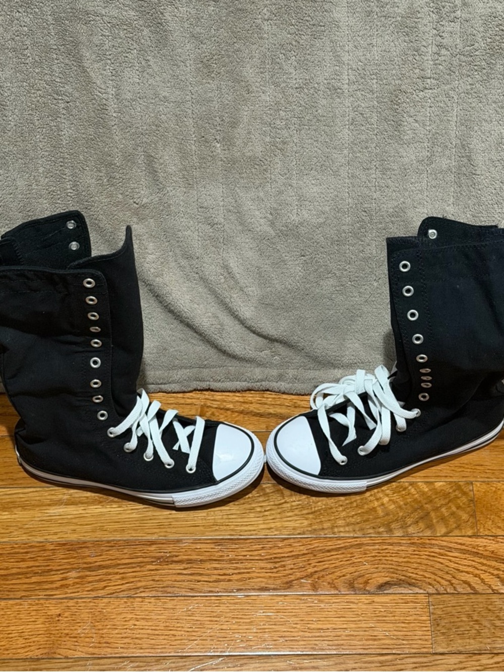 New Converse Chuck Taylor All Star XX Hi Knee High Black Boots Youth Size 3 - Picture 3 of 7